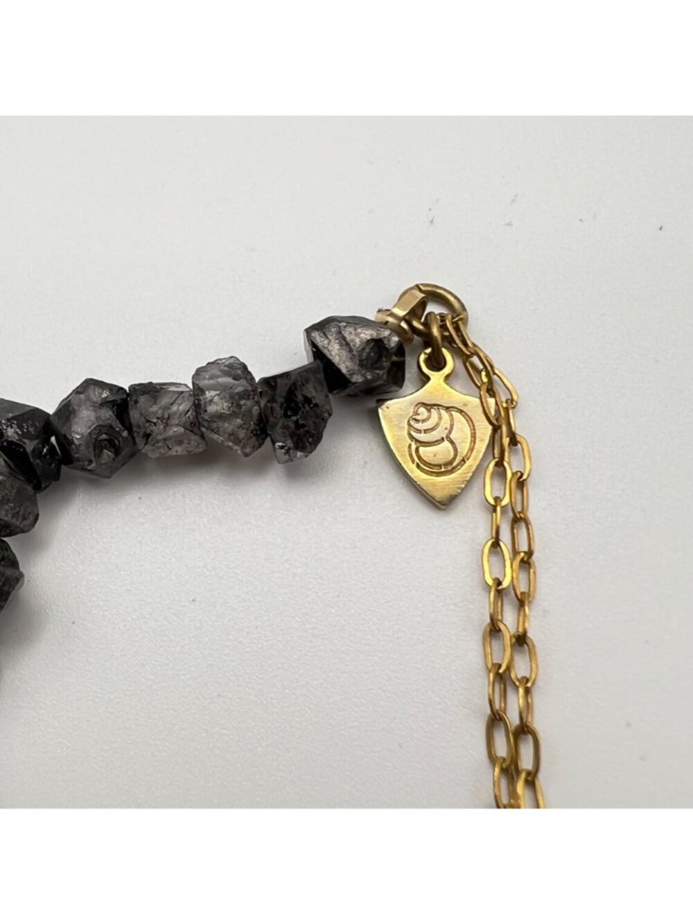 Cynthia Rybakoff Necklace Gold Tone Chain CR NYC Natural Quartz Statement - Picture 11 of 14